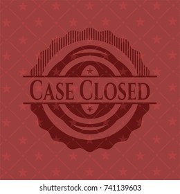 Case Closed badge with red background