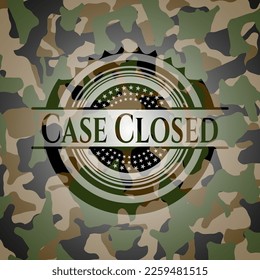 Case Closed camouflage emblem. Vector Illustration. Detailed. 