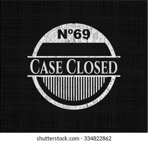 Case Closed chalkboard emblem on black board