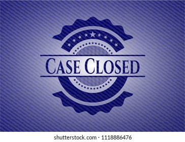 Case Closed emblem with denim texture