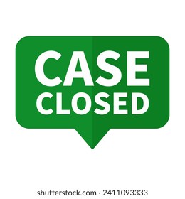 Case Closed Green Rectangle Shape For Information Sign Announcement Social Media Business Marketing
