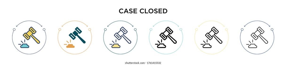 Case Closed Icon In Filled, Thin Line, Outline And Stroke Style. Vector Illustration Of Two Colored And Black Case Closed Vector Icons Designs Can Be Used For Mobile, Ui, Web