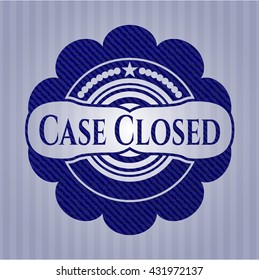 Case Closed jean or denim emblem or badge background