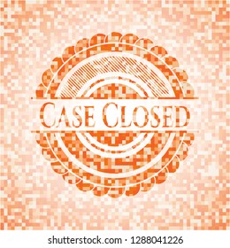 Case Closed orange mosaic emblem with background