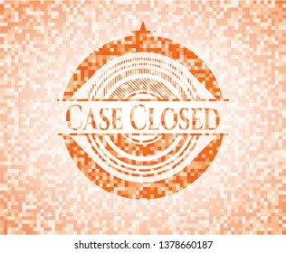 Case Closed orange mosaic emblem with background