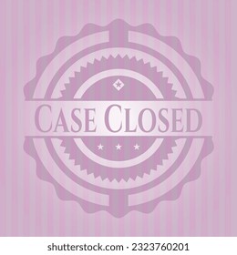 Case Closed pink icon or emblem. Vector design. 