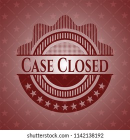 Case Closed red emblem. Vintage.