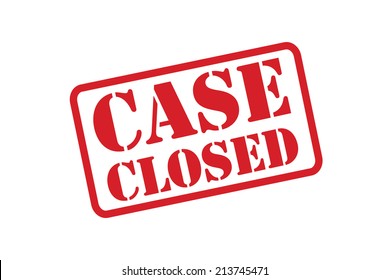 CASE CLOSED red rubber stamp vector over a white background.