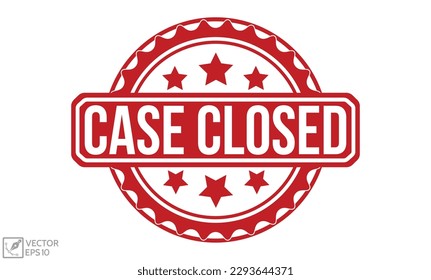 Case Closed Red Rubber Stamp vector design.