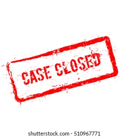 Case Closed red rubber stamp isolated on white background. Grunge rectangular seal with text, ink texture and splatter and blots, vector illustration.