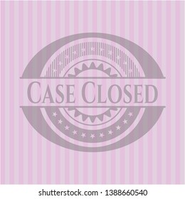 Case Closed retro pink emblem. Vector Illustration. Detailed.