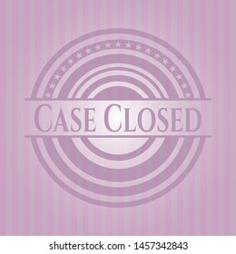 Case Closed retro pink emblem. Vector Illustration. Detailed.