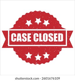 Case Closed round stamp icon grunge distressed style