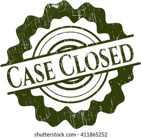 Case Closed rubber stamp with grunge texture
