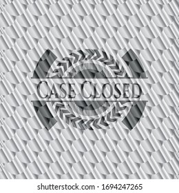Case Closed silver shiny emblem. Scales pattern. Vector Illustration. Detailed.