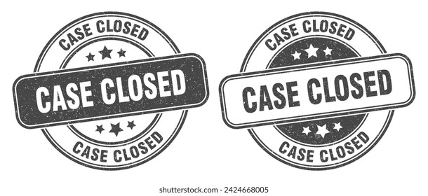 case closed stamp. case closed sign. round grunge label