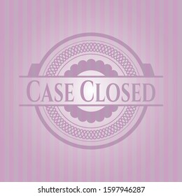 Case Closed vintage pink emblem. Vector Illustration. Detailed.