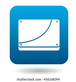 Case computer icon in simple style in blue square. Tehnique symbol