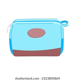 case cosmetic pouch cartoon. travel zipper, mockup toiletry case cosmetic pouch sign. isolated symbol vector illustration