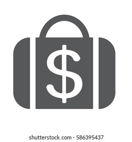 Case with dollar flat icon vector illustration