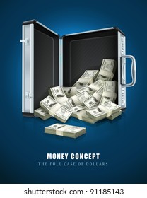 case with dollars money concept vector illustration EPS10.