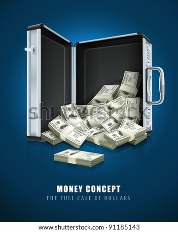 case with dollars money concept vector illustration EPS10.
