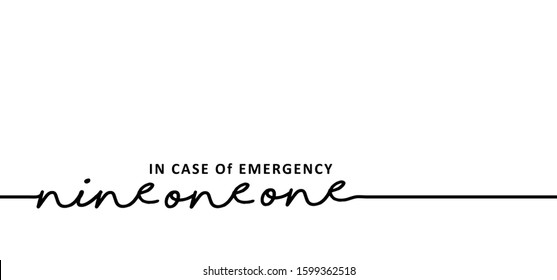 In Case Of Emergency Call 911 Helpline number Day SOS symbool Safety first Medical logo Vector Fun sign icon icons Distress signal Alarm help location pincall phone lifebuoy slogan quote police 