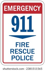 In case of emergency call 911 sign