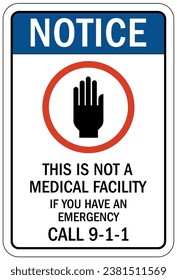 In case of emergency call 911 sign