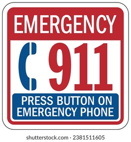 In case of emergency call 911 sign