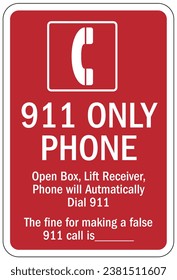 In case of emergency call 911 sign