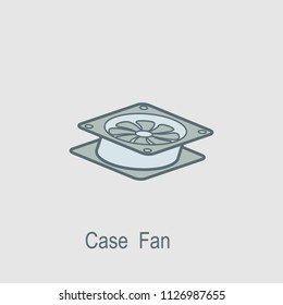 Case fan icon. Element of computer parts with name icon for mobile concept and web apps. Filled outline Case fan icon can be used for web and mobile on gray background