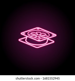 Case fan neon icon. Simple thin line, outline vector of computer parts icons for ui and ux, website or mobile application
