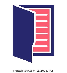 Case File Icon Color Fill Style Vector Illustration