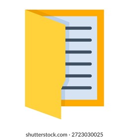 Case File Icon Flat Style Vector Illustration