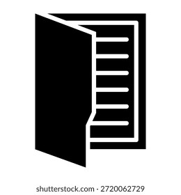 Case File Icon Glyph Style Vector Illustration