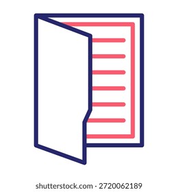 Case File Icon Line Color Style Vector Illustration