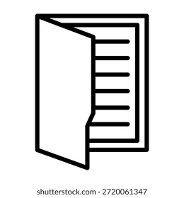 Case File Icon Line Style Vector Illustration