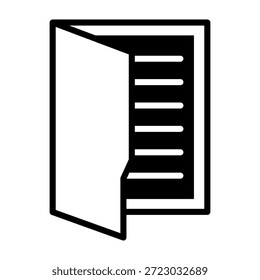 Case File Icon Mixed Style Vector Illustration