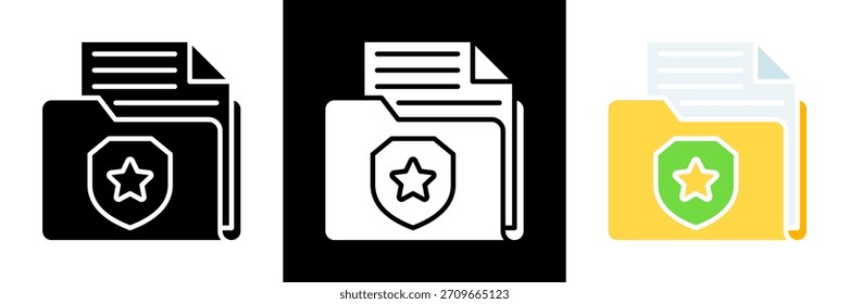 Conjunto de iconos de archivo de caso Ilustración vectorial de glifo