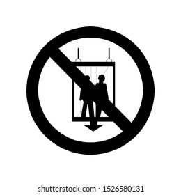 In case of fire do not use the elevator sign