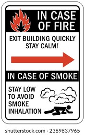 In case of fire do not use elevator sign and labels