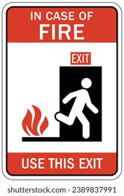 In case of fire do not use elevator sign and labels