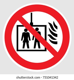 In Case Of  Fire Do Not Use The Elevator Sign