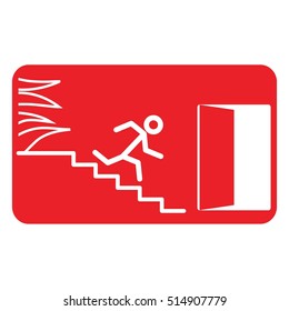 In case of fire don't use elevator. Use stairs. Vector sign