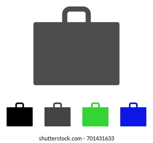 Case flat vector illustration. Colored case, gray, black, blue, green pictogram variants. Flat icon style for web design.