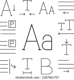 case, format, lower, text icon in a collection with other items