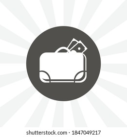 case full of money isolated simple solid vector icon