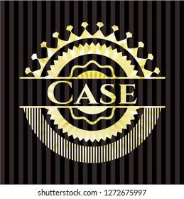 Case golden emblem or badge