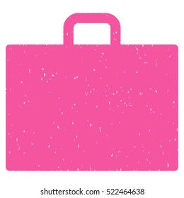 Case grainy textured icon for overlay watermark stamps. Flat symbol with unclean texture. Dotted vector pink ink rubber seal stamp with grunge design on a white background.